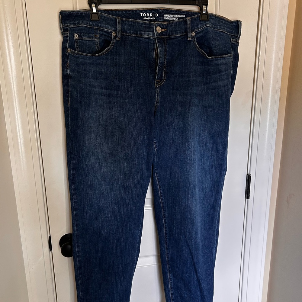 Torrid Dark Blue Straight Leg Jeans - Tall